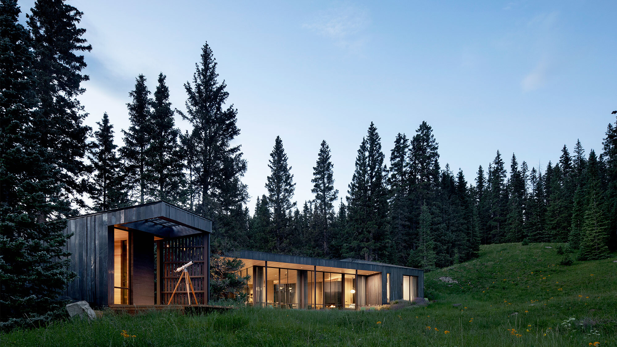 DNA Alpine Exterior Dusk Jeremy Bittermann image CCY Architects