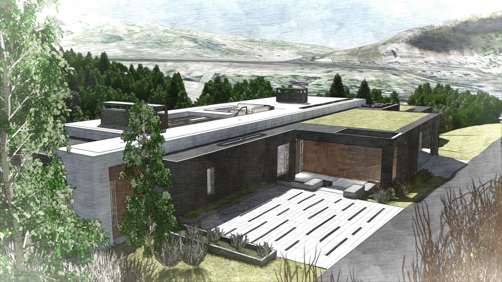 White Stone Entry Rendering