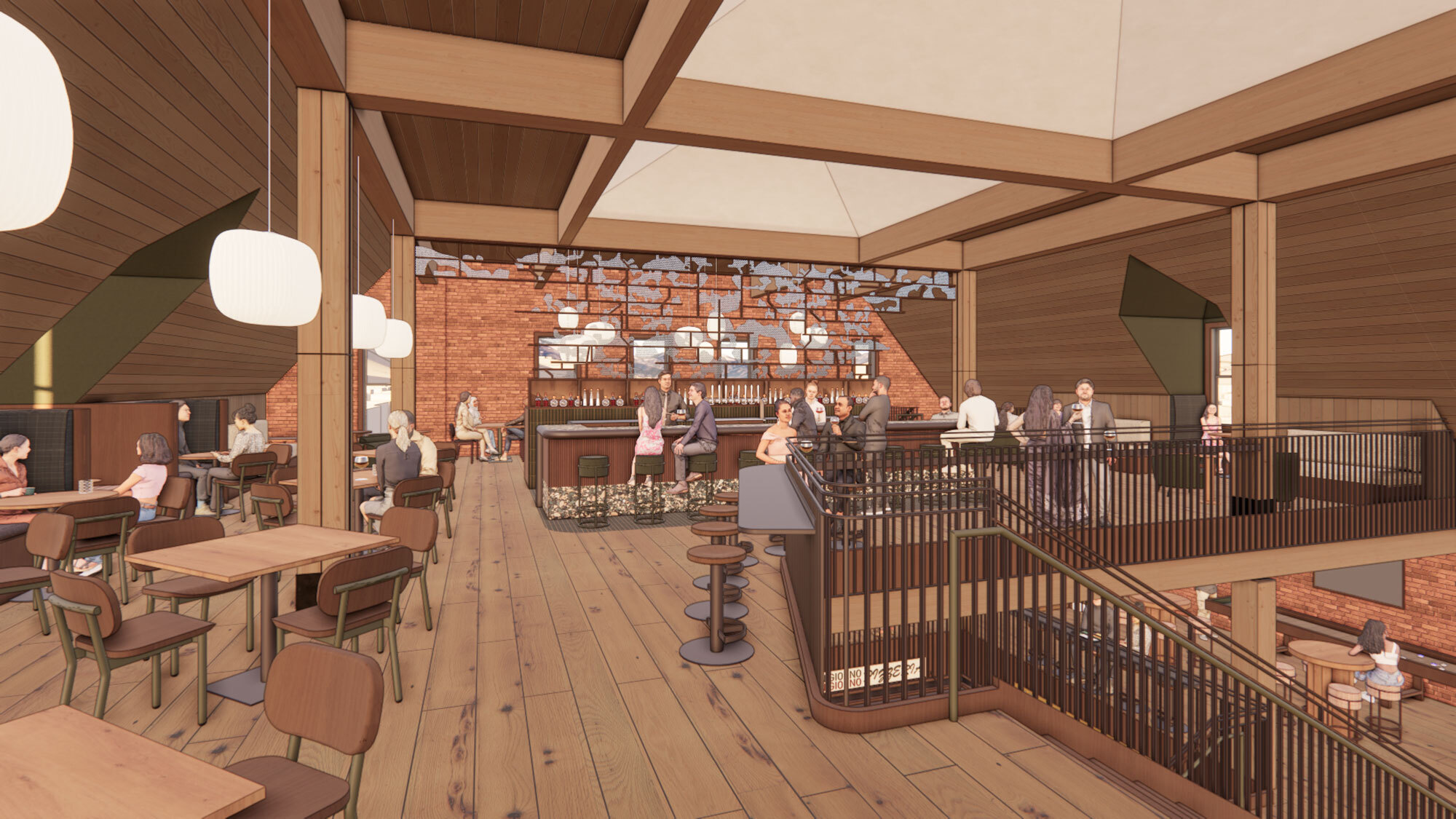 CCY Architects Aspen Armory proposed UPPER LEVEL BAR DINING
